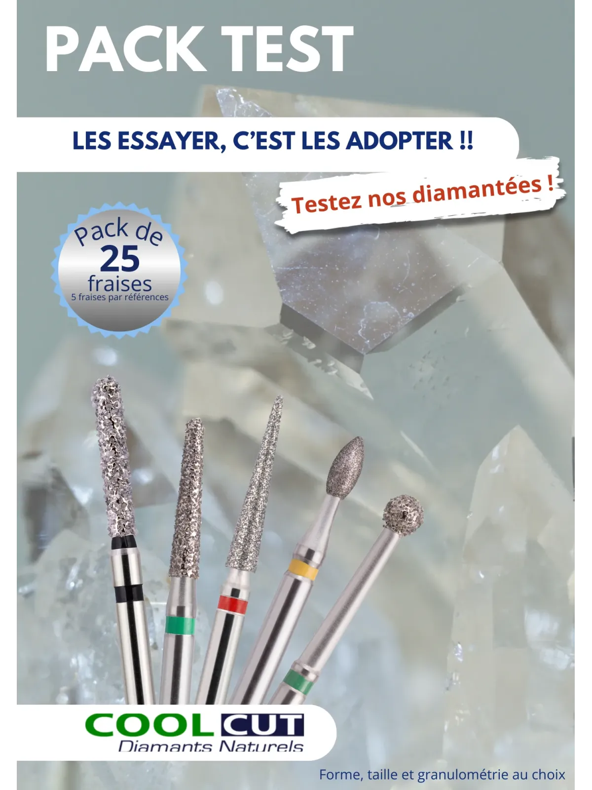 Pack TEST fraises diamantées COOLCUT EDENT'X