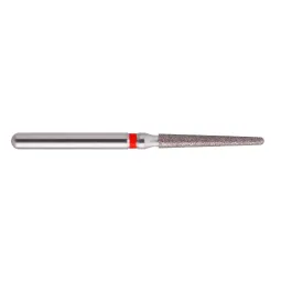 fraise diamantée CoolCut cône bout rond long 199-016F (850) grain fin bague rouge F