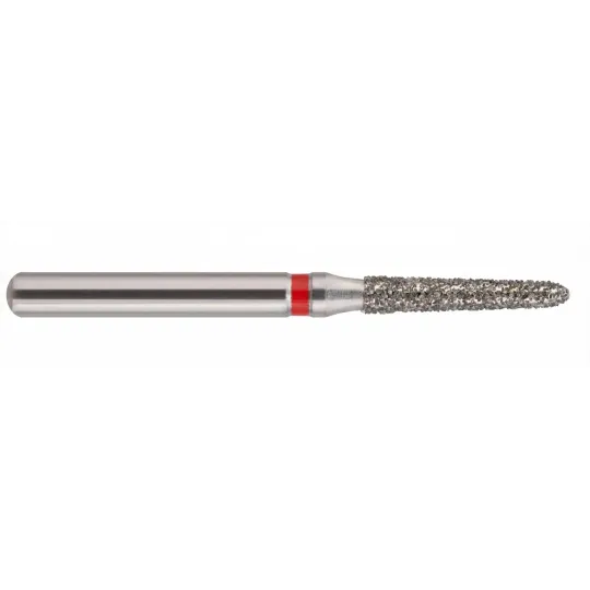 fraise diamantée CoolCut Cône ogival 298-016 (878K) grain fin bague rouge F