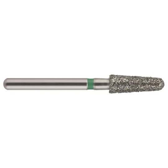 fraise diamantée CoolCut cône long bout rond 197-025C (855) gros grain bague verte C