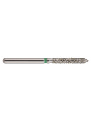 fraise diamantée CoolCut cylindre biseauté long 131-016C (886) gros grain bague verte C