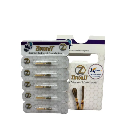 blister de 5 fraises dentaires diamantées à zircone ZIRCONIT Football 276-031