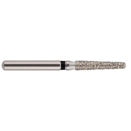 fraise diamantée COOLCUT Cône épaulement arrondi ISO 546S (847KR) diamètre 020 très gros grain XC (bague noire)