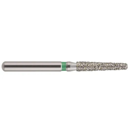 fraise diamantée COOLCUT Cône épaulement arrondi ISO 546S (847KR) diamètre 020 gros grain C (bague verte)