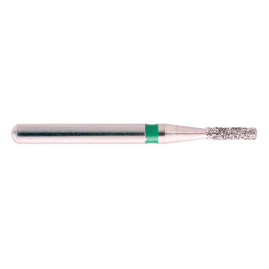 fraise diamantée CoolCut cylindre bout plat 109-010C (835) gros grain bague verte C