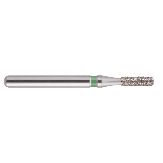 fraise diamantée CoolCut cylindre bout plat 109-012C (835) gros grain bague verte C