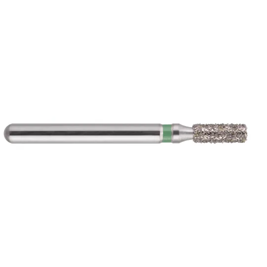fraise diamantée CoolCut cylindre bout plat 109-014C (835) gros grain bague verte C