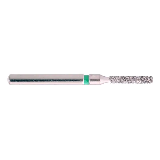 fraise diamantée CoolCut cylindre bout plat 110-012C (836) gros grain bague verte C
