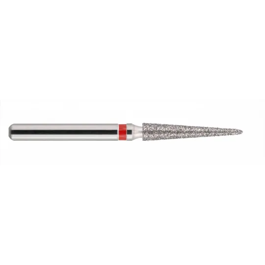 fraise diamantée CoolCut cône pointu allongé 166-017F (859) grain fin bague rouge F
