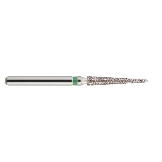 fraise diamantée CoolCut cône pointu allongé 166-017C (859) gros grain bague verte C