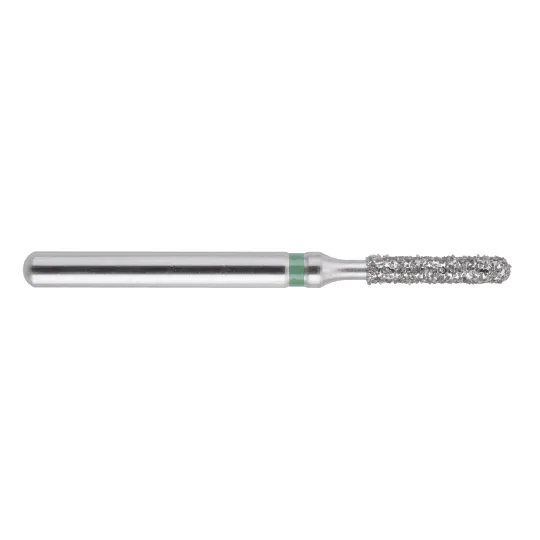 fraise diamantée CoolCut cylindre bout arrondi 140-012C (880) gros grain bague verte C