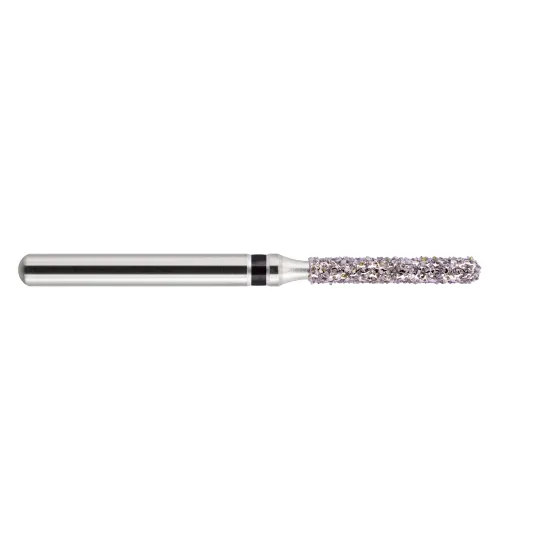 fraise diamantée CoolCut cylindre bout rond 141-012XC (881KS1) très gros grain bague noire XC
