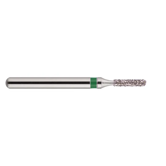 fraise diamantée CoolCut cylindre court bout rond 139-012C (838) gros grain bague verte C