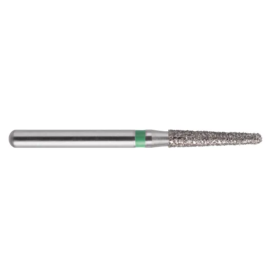 fraise diamantée CoolCut cône bout rond 198-015C (856) gros grain bague verte C