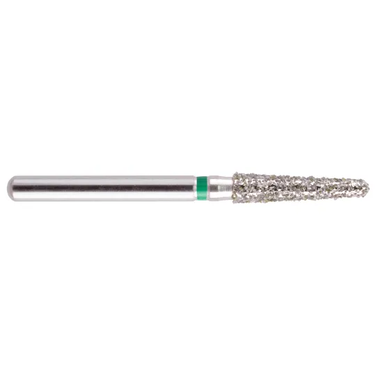 fraise diamantée CoolCut cône bout rond 198-018C (856) gros grain bague verte C