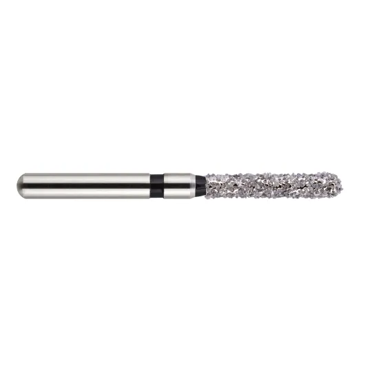 fraise diamantée CoolCut cylindre bout rond 141S-014XXC (881KS1) extra gros grain bague zébrée XXC