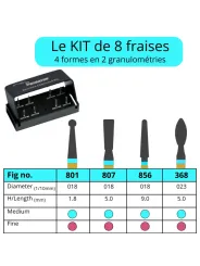KIT 8 fraises à zircone Predator Zirconia (détails)